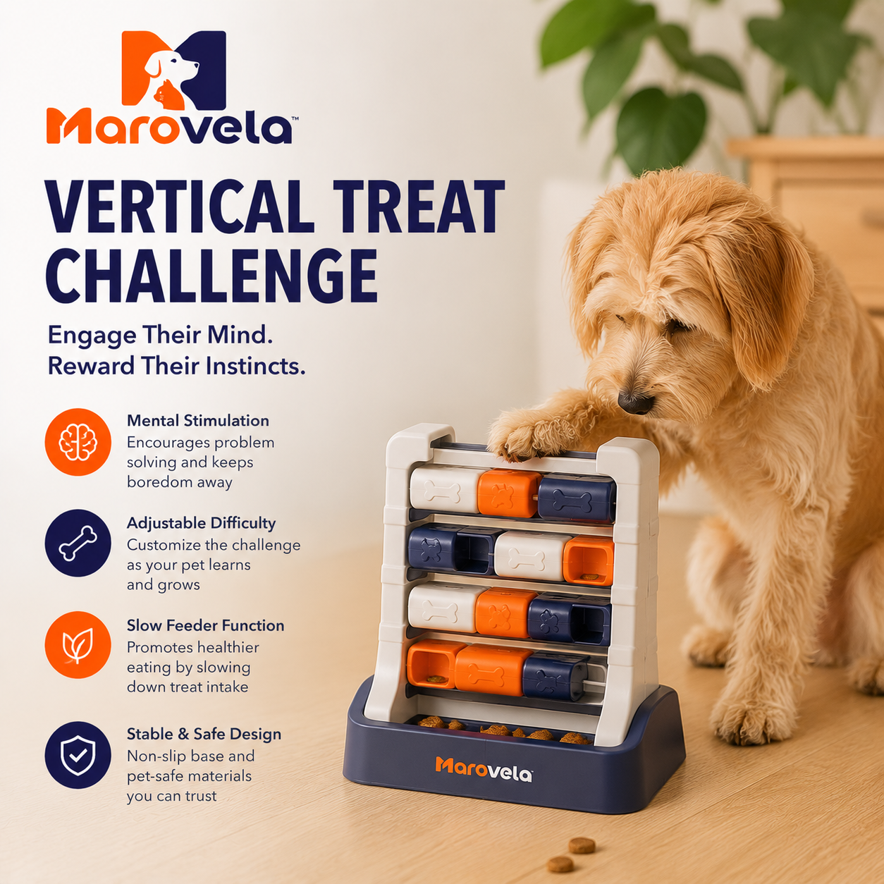 Marovela™ ElevaFeast Interactive Puzzle Tower
