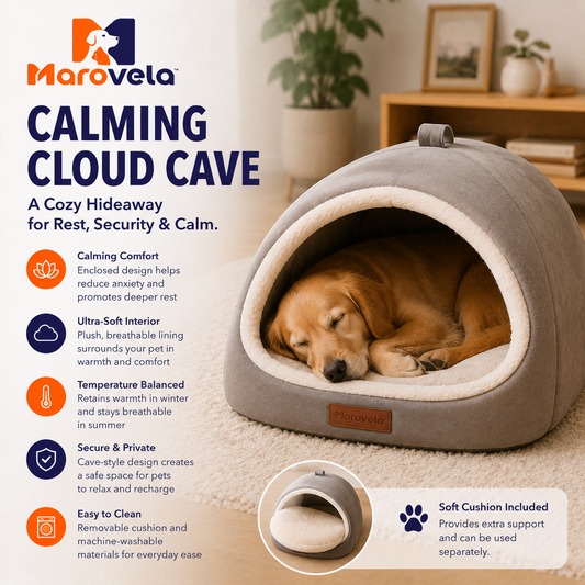 Marovela™ CloudHaven Enclosed Calming Pet Bed